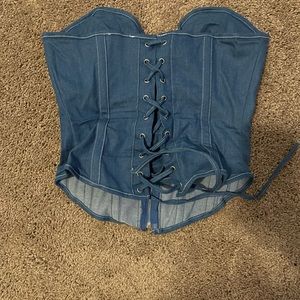 Denim corset